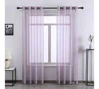 DONREN Semi-Sheer Window Curtains 52" W x 84" L Lilac/Purple
