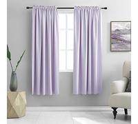 DONREN Violet Light Purple Curtains Room Darkening for Bedroom - Rod Pocket Blackout Solid Curtains for Dining Room(42 W x 72 L 2 Panels)