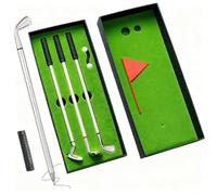 Donrime Mini Desktop Golf Pen Gift Set - Funny Golf Gifts for Men Husband Father, W/Golf Club Pens, Balls, Putting Green - Secret Santa/Christmas/Birthday Gifts, Golf Accessories for Office