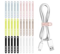 Donruby 30Pcs Silicone Cable Ties - Reusable & Washable with Adjustable Locking Buckle Design, High Elasticity Cable Straps for Home, Office, School, Travel Essential Cord Organizer (6 Colors)