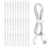 Donruby 30Pcs Silicone Cable Ties - Reusable, Washable with Adjustable Locking Design, High Elasticity Cable Strap Ties for Home, Office, Kitchen, School, Travel Essential Cord Organizer (White)
