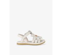 Donsje Girls White Kids' Iles Fields Daisy Motif-embellished Leather Sandals Eur 27 / 9 Uk Kids
