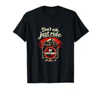Dont Ask Just Ride Vintage Biker Badge Graphic T-Shirt