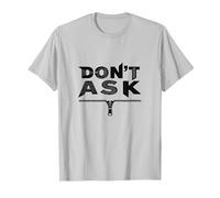 Don't Ask Typography Zipper Graphic Art T-Shirt, Men, Silver, 3XL