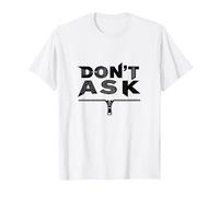 Don't Ask Typography Zipper Graphic Art T-Shirt, Men, White, S