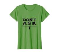 Don't Ask Typography Zipper Graphic Art T-Shirt, Women, Grass, XS
