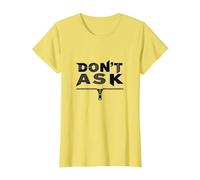 Don't Ask Typography Zipper Graphic Art T-Shirt, Women, Lemon, XXL