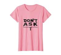 Don't Ask Typography Zipper Graphic Art T-Shirt, Women, Pink, L