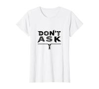 Don't Ask Typography Zipper Graphic Art T-Shirt, Women, White, S