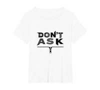 Don't Ask Typography Zipper Graphic Art T-Shirt, Women's Plus, White, 4X