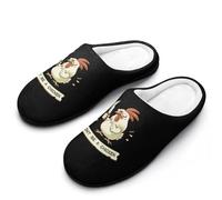 Don't Be A Chicken Slippers Women Winter Warm Cotton Hotel Slippers Anti-Slip Indoor Slip-Ons House Shoes 11-12(42-43)