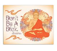 Don'T Be A Dick Buddha Wisdomhome Bar Kitchen Farmhouse Garden Decorgifts Funny Vintage Metal Sign Poster 8X12 Inches