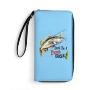 Dont Be A Dumb Bass Leather Wallet Large Capacity Wallets with Zippered for Men Women