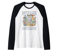 Don't Be A Loser Keep Gambling Funny Gambler Last Vegas Raglan Baseball Tee