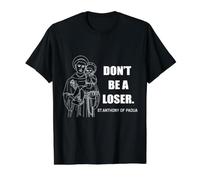 Don't Be A Loser St. Anthony of Padua Motivational Value Graphic T-Shirt, Men, Black, S