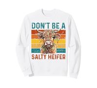Don't Be A Salty Heifer Funny Christmas Highland Cow Sweatshirt