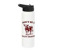 Don't Be A Salty Heifer Funny Cow Stainless Steel Insulated Water Bottle