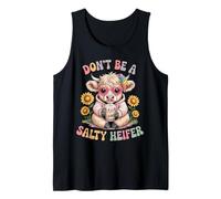 Don't Be A Salty Heifer Funny Highland Cow Cow Lover Tank Top
