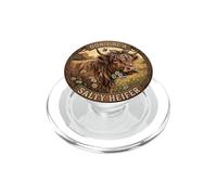 Don't Be A Salty Heifer Highland Cow Daisy Leopard Western PopSockets PopGrip for MagSafe