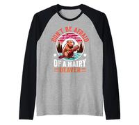 Don't Be Afraid of A Hairy Beaver Mammal Wildlife Raglan Baseball Tee