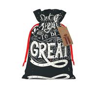 Don'T Be Afraid To Be Great Christmas Canvas Gift Bag With Drawstring,Reusable Personalizedgift Bag