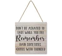 Don'T Be Ashamed To Fart While You Pee Wood Plaque Sign Wall Hanging, Bathroom Quote Hanging Wood Sign Wooden Door Sign For Home Bathroom Hanging Wall Art10X10Inch
