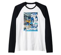 Don't Be Late for Summer ! - Pool Jump Funny Meme Humor Raglan Baseball Tee