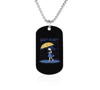 Don't Be Salty Personalized Memorial Necklace Printed Metal Pendant Birthday Gifts for Men Women 23.6in（60cm）