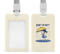 Don't Be Salty Push-Pull ID Badge Holder Vertical Clear Holders with Lanyard Key Card Work Clip for Office Men Women