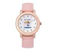 Don't Be Salty Women's Wrist Watches Leather Strap Watch Ladies Three-Hand Round Case Watches