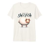 Don't Be Sheepish Funny Cute Sheep Pun Animal Design Premium T-Shirt