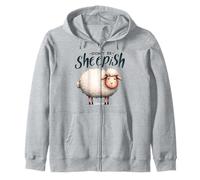 Don't Be Sheepish Funny Cute Sheep Pun Animal Design Zip Hoodie