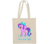 Don't Be Shy Let's Get High Funny Art Natural Cotton Tote Bag White