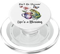Don't Be Stressin' Life's a Blessing God Frog Cute Butterfly PopSockets PopGrip for MagSafe
