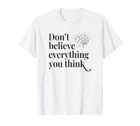 Don't Believe Everything Mental Wellness Awareness Value Graphic T-Shirt, Men, White, L