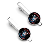 Don'T Blame Me I Didn'T Vote For Him 3 Tie Clips for Men Silver Necktie Round Tie Bar Pinch Clips Set of 2 Tie Pin for Wedding Anniversary Business Graduatio