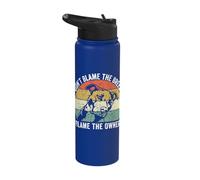 Dont Blame The Breed Blame The Owner Pitbull Lovers Vintage Stainless Steel Insulated Water Bottle