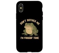 Don't Bother Me Grumpy Frog Lover Funny Humor Froggin' Moody Case for iPhone X/XS