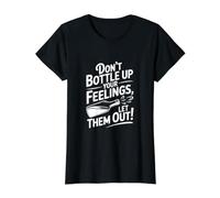 Don't Bottle Up Your Feelings Let Them Out! Value Graphic T-Shirt, Women, Black, L
