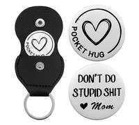 Don't Do Stupid Pocket Hug Token Gift for Teen from Mom, First Car Keychain for New Driver, Drivers License Gifts for Teenager, Birthday Christmas Graduation Gift for Son Daughter, Mom, S