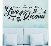 Don't Dream Your Life Live Your Dreams Wall Decal Removable Vinyl Sticker Mural Window Kids Children Baby Nursery Room Art