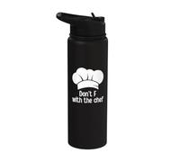 Don't F with Chef Funny Kitchen Rule Professional Cook Humor Stainless Steel Insulated Water Bottle