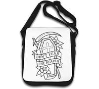 Don't Fear The Reaper Coffin And Sythe Graphic Shoulder Bag White