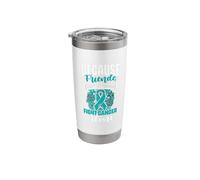 Don't Fight Cancer Alone Teal Ribbon Support Ovarian Cancer Stainless Steel Insulated Tumbler