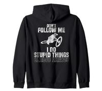 Don't follow me I do stupid things bicycle in the jump Zip Hoodie