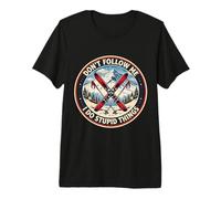 Don't Follow Me I Do Stupid Things Funny Skiing Skier Ski Premium T-Shirt