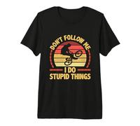 Don't Follow Me I Do Stupid Things Retro Mountainbike MTB Premium T-Shirt