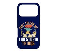 Don't Follow Me I Do Stupid Things Retro Surfing Beach Case for iPhone 17 Pro