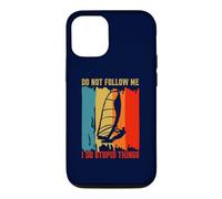 Don't Follow Me I Do Stupid Things Retro Windsurfing Case for iPhone 12/12 Pro