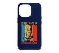 Don't Follow Me I Do Stupid Things Retro Windsurfing Case for iPhone 13 Pro